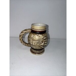 Vintage AVON Tall Ships Ceramic Stein Mini Stein Collectible, 5 ships on Stein